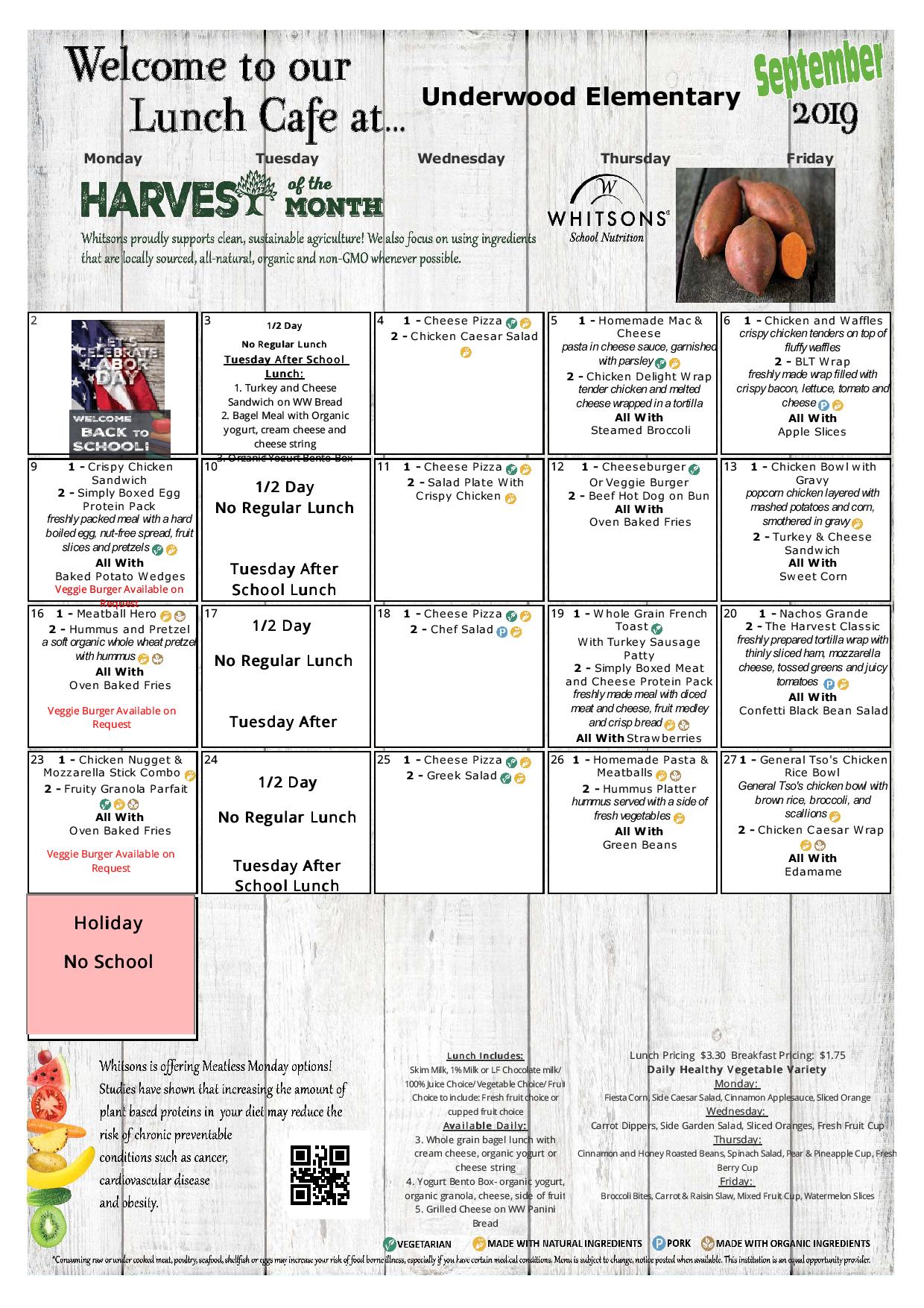 School Lunch • Underwood School PTO
