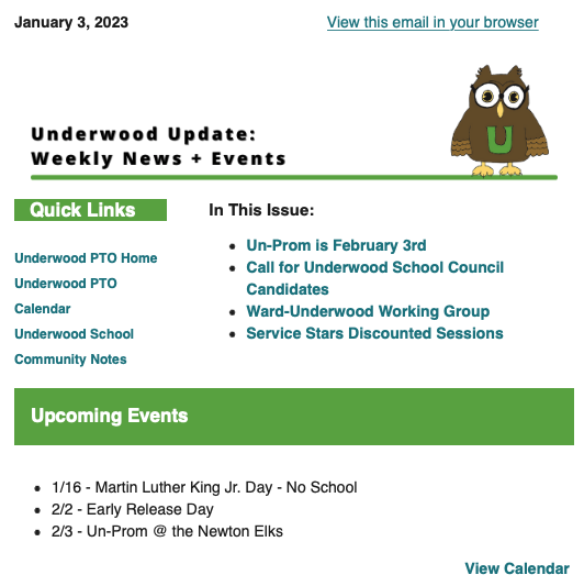 Underwood Updates - 1/3/23