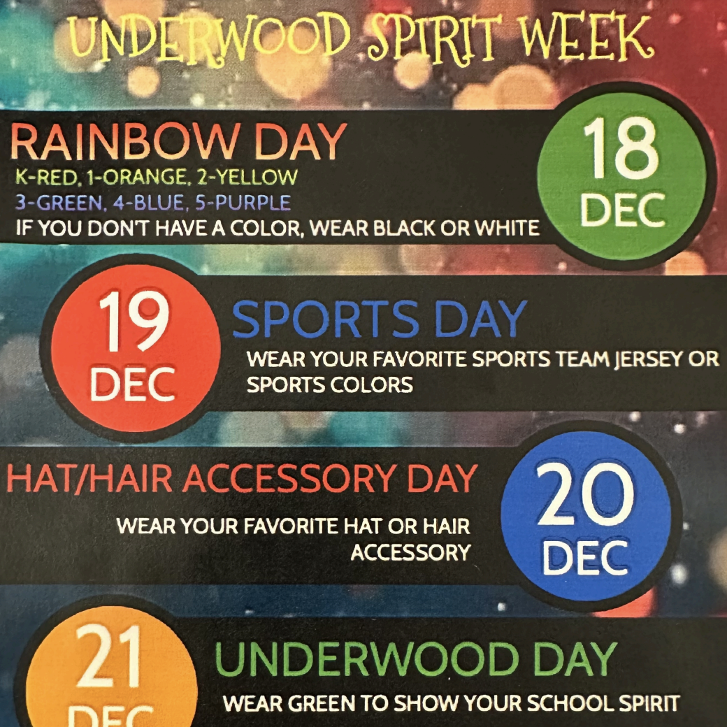 Spirit Week – 12/18-12/22